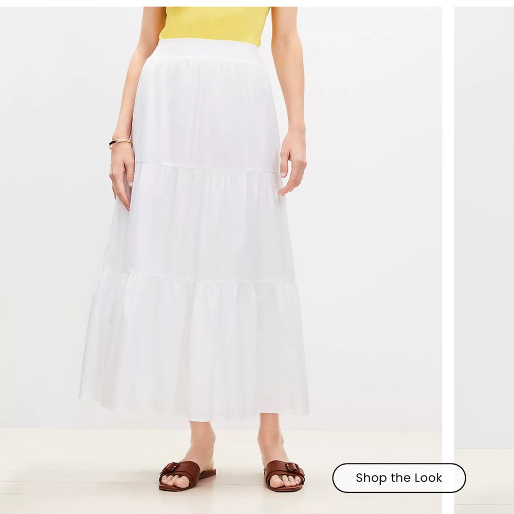 LOFT Pure White Maxi Skirt - Picture 2 of 9